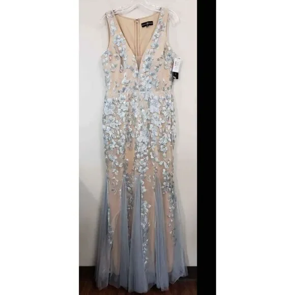 betsy and adam silver dress NWT $192 Betsy & Adam Lace Cocktail Dress Size 10 Silver Knee Wedding Mother MOB